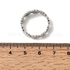 Blumen 201 Edelstahl mit Emaille-Fingerringen&nbsp;RJEW-Z135-02P