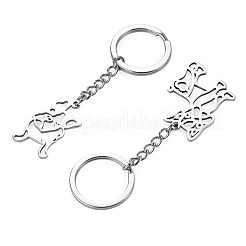 2 llavero de acero inoxidable 201 de 2 estilos&nbsp;KEYC-TAD0001-15B