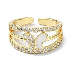 Anneaux en laiton plaqué or 18 carats véritables&nbsp;RJEW-B054-01G-02