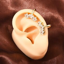 Orecchini a polsino in zircone chiaro con micro pavè di ottone&nbsp;EJEW-G471-40G