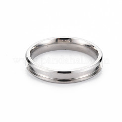 Geriffelte Fingerringfassungen aus Edelstahl 304&nbsp;STAS-WH0039-01C-P