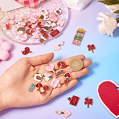 52 pz 26 stili di pendenti in lega smaltata a tema San Valentino&nbsp;ENAM-TA0002-83