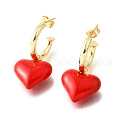 Boucles d'oreilles pendantes en laiton et émail pour femmes&nbsp;EJEW-G430-03G