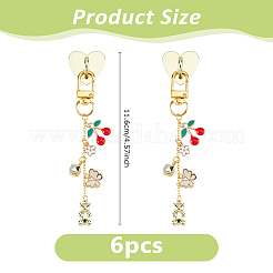 6 pièces 12 styles de décorations de pendentif en alliage d'émail&nbsp;HJEW-DC00161
