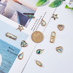 20pcs 5 pendentifs en émail en laiton de style&nbsp;KK-DC0003-02