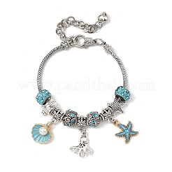 Bracelet à breloques en perles européennes sur le thème de l'océan&nbsp;BJEW-JB13949