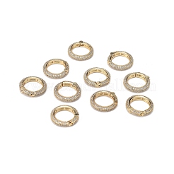 Messing Micro Pave klare Zirkonia Feder Tor Ringe&nbsp;ZIRC-F120-007G