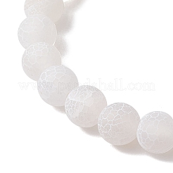 Pulseras elásticas de cuentas redondas de ágata natural teñida y desgastada&nbsp;BJEW-JB11078-01