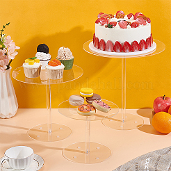 Flache runde Kuchenständer aus Acryl&nbsp;ODIS-WH0331-46