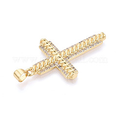 Pendentifs en laiton zircon cubique transparent&nbsp;KK-T080-08G