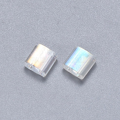 Perles de rocaille en verre transparent à 2 trou fgb&nbsp;X-SEED-S031-L-250