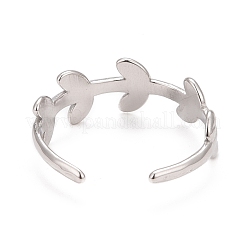 Bague ouverte en acier inoxydable 304 anti-ternissement pour femme&nbsp;RJEW-C025-15P