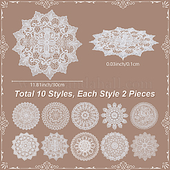 20 sous-verre en polyester 10 styles&nbsp;AJEW-JOY0001-03