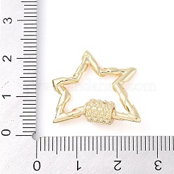 Fermoirs porte-clés en laiton plaqué micro pavé de zircone cubique&nbsp;KK-K374-03E-G