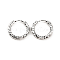 Boucles d'oreilles créoles rainurées en acier inoxydable 304 anti-ternissement&nbsp;X-EJEW-M218-01B-P
