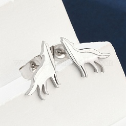 Anlaufgeschützte Ohrstecker aus 304er Edelstahl mit Wolf-Motiv für Damen&nbsp;EJEW-Z017-13P