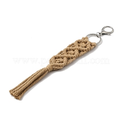Pendentifs décoratifs en fil de nylon macramé faits à la main&nbsp;HJEW-P019-05P-06