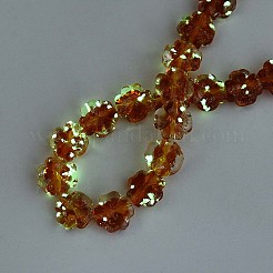 Hebras de cuentas de vidrio con lámina de oro luminosas hechas a mano&nbsp;FOIL-N029-01C