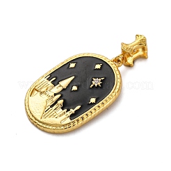 Ottone micro spianare pendenti zirconi&nbsp;KK-V009-10G