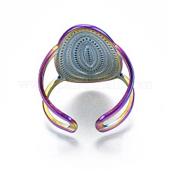 Bague manchette ovale en acier inoxydable 304&nbsp;RJEW-N038-050