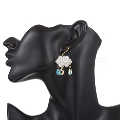 Boucles d'oreilles pendantes en perles de verre nuage 3d&nbsp;EJEW-MZ00644-02