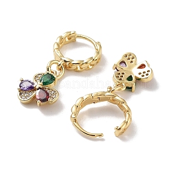 Orecchini a cerchio pendenti in vero ottone placcato oro 18k&nbsp;EJEW-L269-031G-01