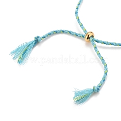 Verstellbare geflochtene Baumwollschnüre Slider Armbänder machen&nbsp;BJEW-JB05743