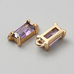 Vergoldete Messing-Anhänger mit Zirkonia&nbsp;LS-ZIRC-WH0015-01G-06