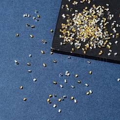 1200 Stück 2 Farben Messing Crimp Perlen&nbsp;KK-FS0001-37