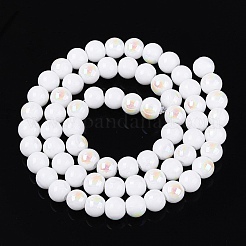 Chapelets de perles en verre opaque électrolytique&nbsp;EGLA-Q132-6MM-01C-01