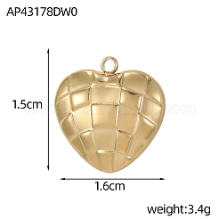 Herzanhänger 304 Edelstahlanhänger&nbsp;STAS-OY004-31G