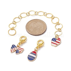 10 pz usa flag elemento apple/stella/bowknot lega di smalto per maglieria fila contatore catene e kit marcatori punto di chiusura&nbsp;HJEW-JM01337