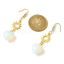 2 paio di orecchini pendenti a forma di cuore in opalite a 2 stili&nbsp;EJEW-JE05463