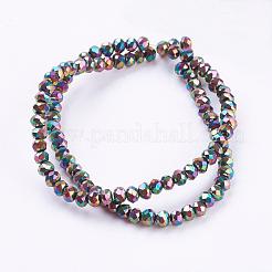 Chapelets de perles en verre électroplaqué&nbsp;EGLA-D020-3x2mm-74