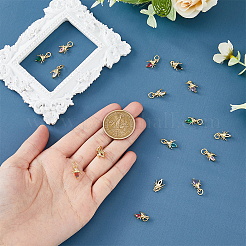 16 Stück 8 Farben Messing Micro Pave Zirkonia Charms&nbsp;KK-DC0003-69