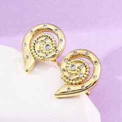 Boucles d'oreilles en laiton zircon cubique micro pavé clair&nbsp;EJEW-H158-07B-G