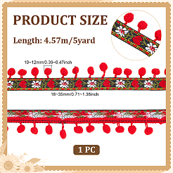 5 Yards Polyester-Bommelball-Quasten-Spitzenband&nbsp;OCOR-PH0007-51