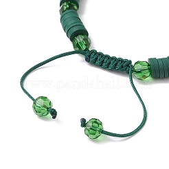 4 ensemble de bracelets réglables faits à la main en argile polymère heishi tressés&nbsp;BJEW-JB10966
