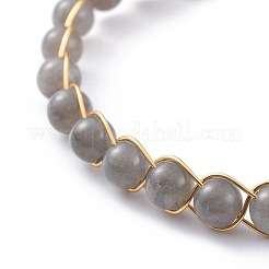 Natur Labradorit Armbänder&nbsp;BJEW-JB04663-02