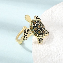 Anillos abiertos de puño de latón esmaltado&nbsp;KK-CBA0419-02G