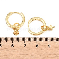 Risultati dell'orecchino a cerchio huggie in ottone con micro pavé di zirconi chiari&nbsp;KK-Z158-03G