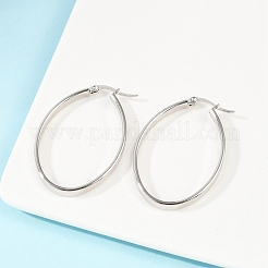 Pendientes de aro de acero inoxidable 304 que no se deslustran&nbsp;EJEW-L232-003A-P