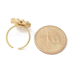 Flache runde natürliche Rosenquarz Fingerringe&nbsp;RJEW-R009-01G-02