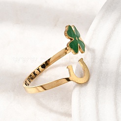 Anillos abiertos de puño esmaltados de acero inoxidable 304&nbsp;SA-CBA5609-01G