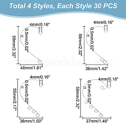 120 pz 4 stile 316 acciaio inossidabile orecchini polsino&nbsp;STAS-UN0043-28