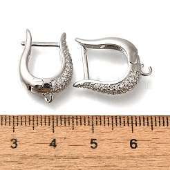 Gestell-Beschichtung Messing Micro Pave Kubisch Zirkonia Creolen Ohrring Zubehörse&nbsp;EJEW-H143-07P