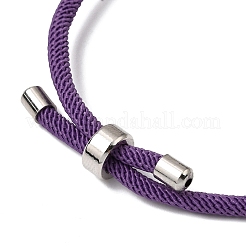 Fabrication de bracelets coulissants en cordon Milan rond en nylon&nbsp;BJEW-L722-01P-09