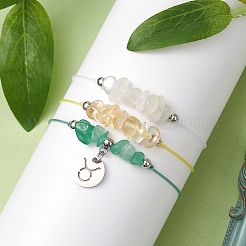3 pz costellazioni regolabile in nylon intrecciato braccialetti di perline per donne e uomini&nbsp;BJEW-JB11325-02
