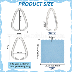 20 Stück 925 Sterlingsilber-Dreiecksverbindungsringe&nbsp;STER-BC0002-21S