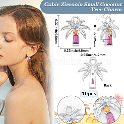 10pcs pendentifs en laiton micro pavé de zircone cubique&nbsp;KK-BBC0028-13